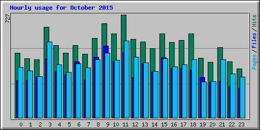 Hourly usage for October 2015