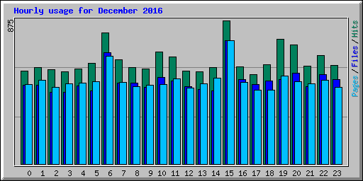 Hourly usage for December 2016