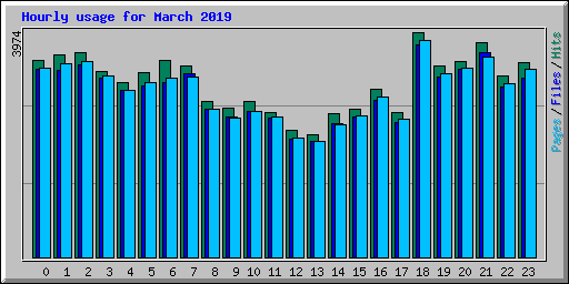 Hourly usage for March 2019