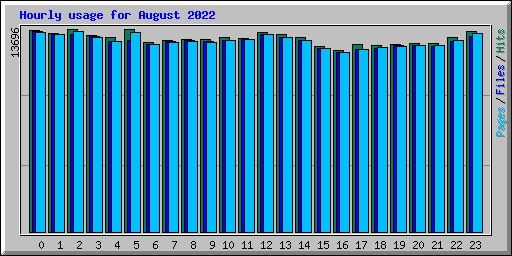 Hourly usage for August 2022