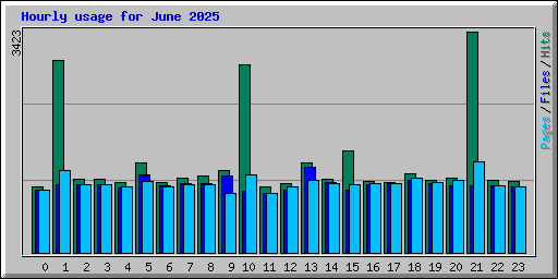 Hourly usage for June 2025